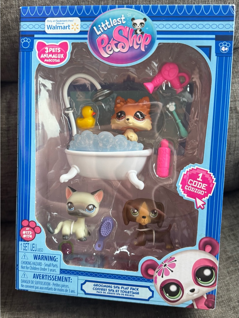 Littlest Pet Shop Kids Toy Bath Playset - Pink & White Accessories